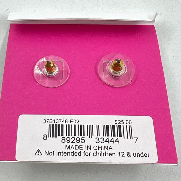 Betsey Johnson Sea Turtle Earrings Gold Tone Gray and Black Rhinestones - Picture 6 of 6